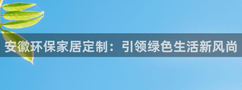 杏耀注册登录官网：安徽环保家居定制：引领绿色生活新风尚